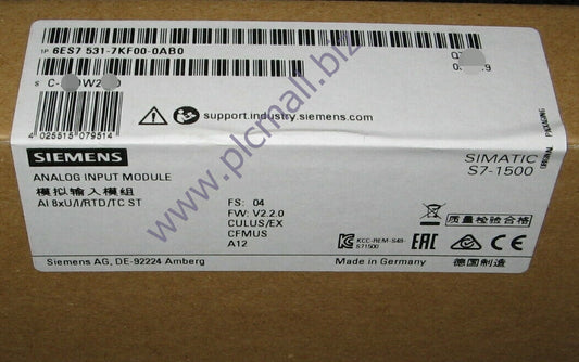 6ES7531-7KF00-0AB0 Siemens SIMATIC S7-1500, ANALOG INPUT MODULE BRAND NEW