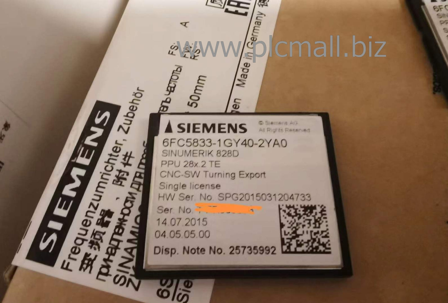 6FC5833-1GY40-2YA0 Siemens 828D system CF card  Brand New