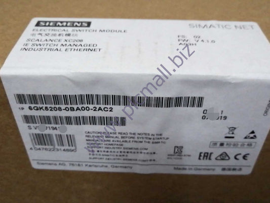 6GK5208-0BA00-2AC2  Siemens  SCALANCE XC208 MANAGEABLE LAYER 2 IE-SWITCH BRAND NEW