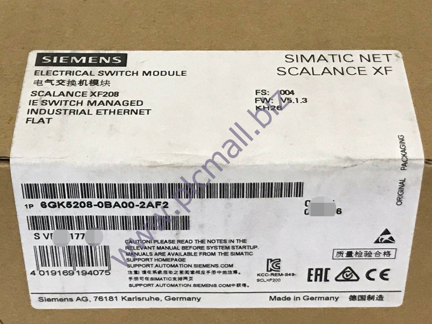 6GK5208-0BA00-2AF2 Siemens SCALANCE XF208  FLATMANAGED IE SWITCH BRAND NEW