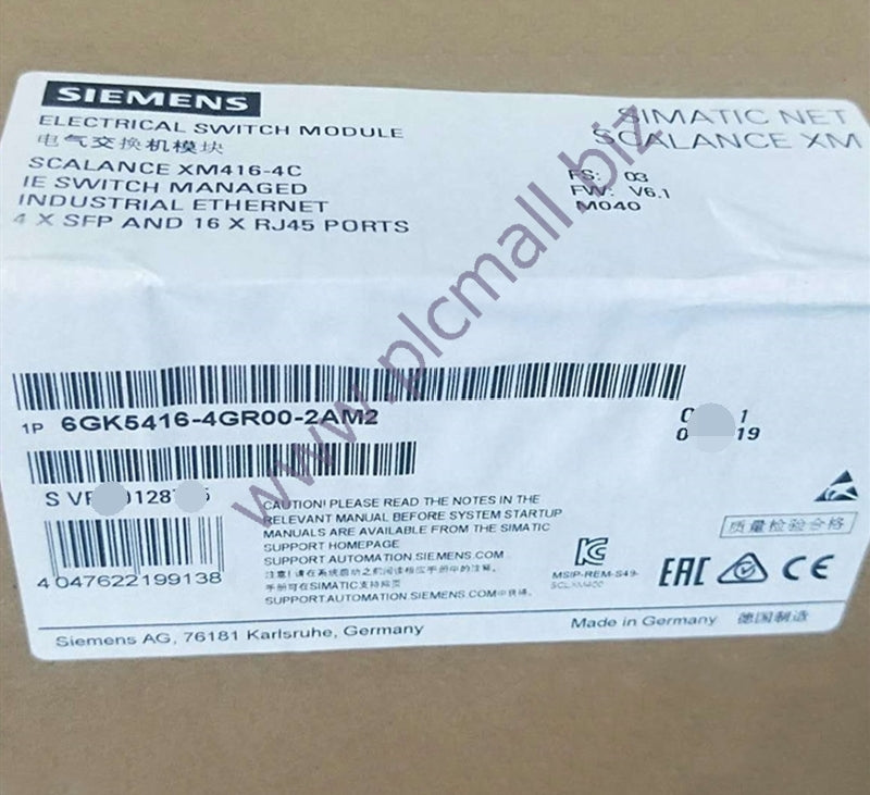 6GK5416-4GR00-2AM2 Siemens SCALANCE XM416-4C; MANAGED MODULAR IE SWITCH  new open box