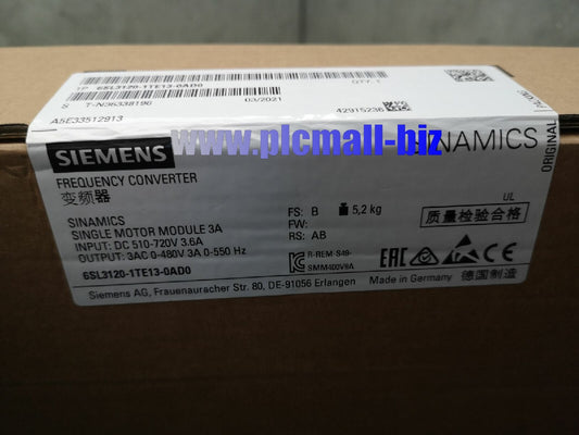 6SL3120-1TE13-0AD0 siemens S120 1.6KW single motor module Brand New