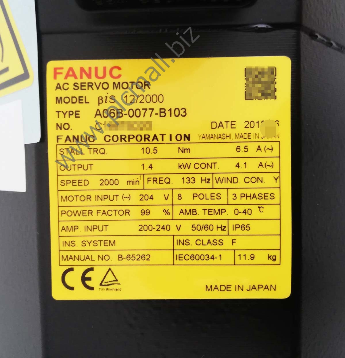 A06B-0077-B103 Fanuc servo motor BiS 12/2000