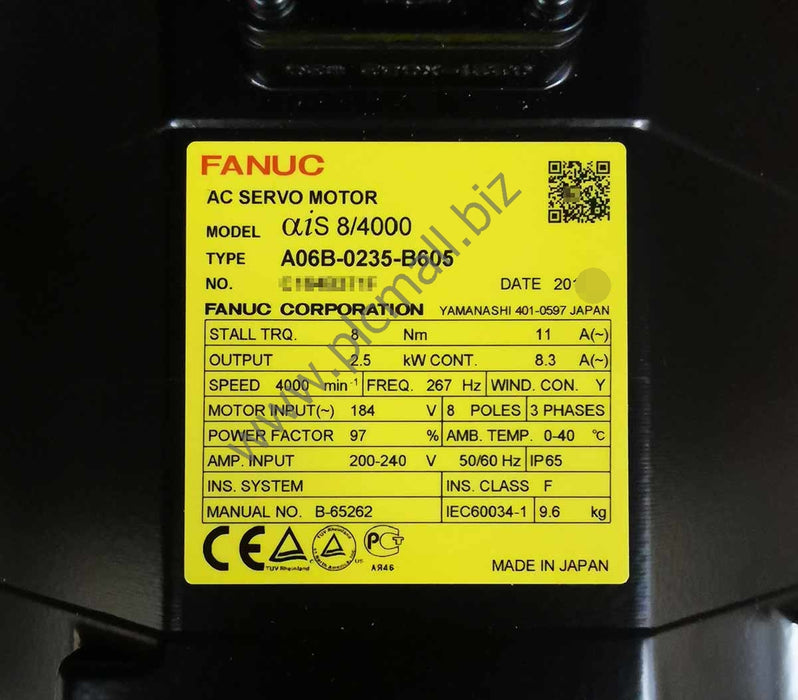 A06B-0235-B605#S000 Fanuc servo motor AIS 8/4000 New in box
