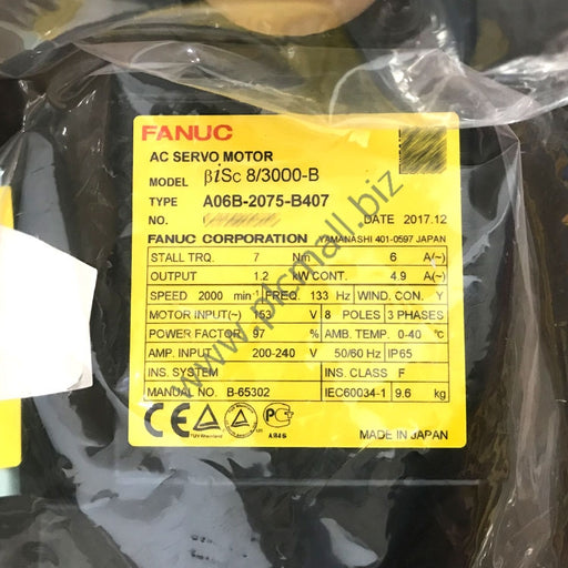 A06B-2075-B407 Fanuc servo motor BISC 8/3000-B New in box
