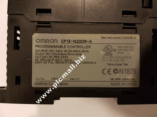 NEW NEU Omron CP1E-N20DR-A PROGRAMMABLE CONTROLLER PLC 12 Inputs, 8 (Relay) Out