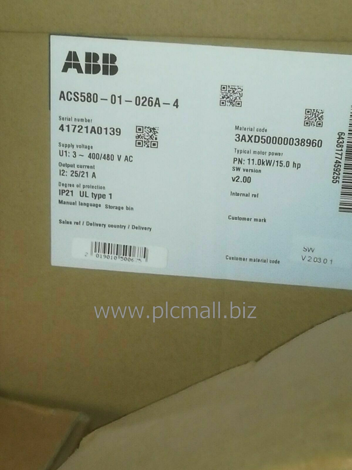 ACS580-01-026A-4 ABB Inverter Brand New