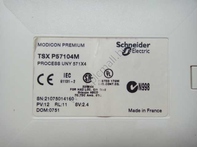 TSXP57104M Schneider Unity processor - 2 racks (12 slots) / 4 racks (4/6/8 slots) - USED